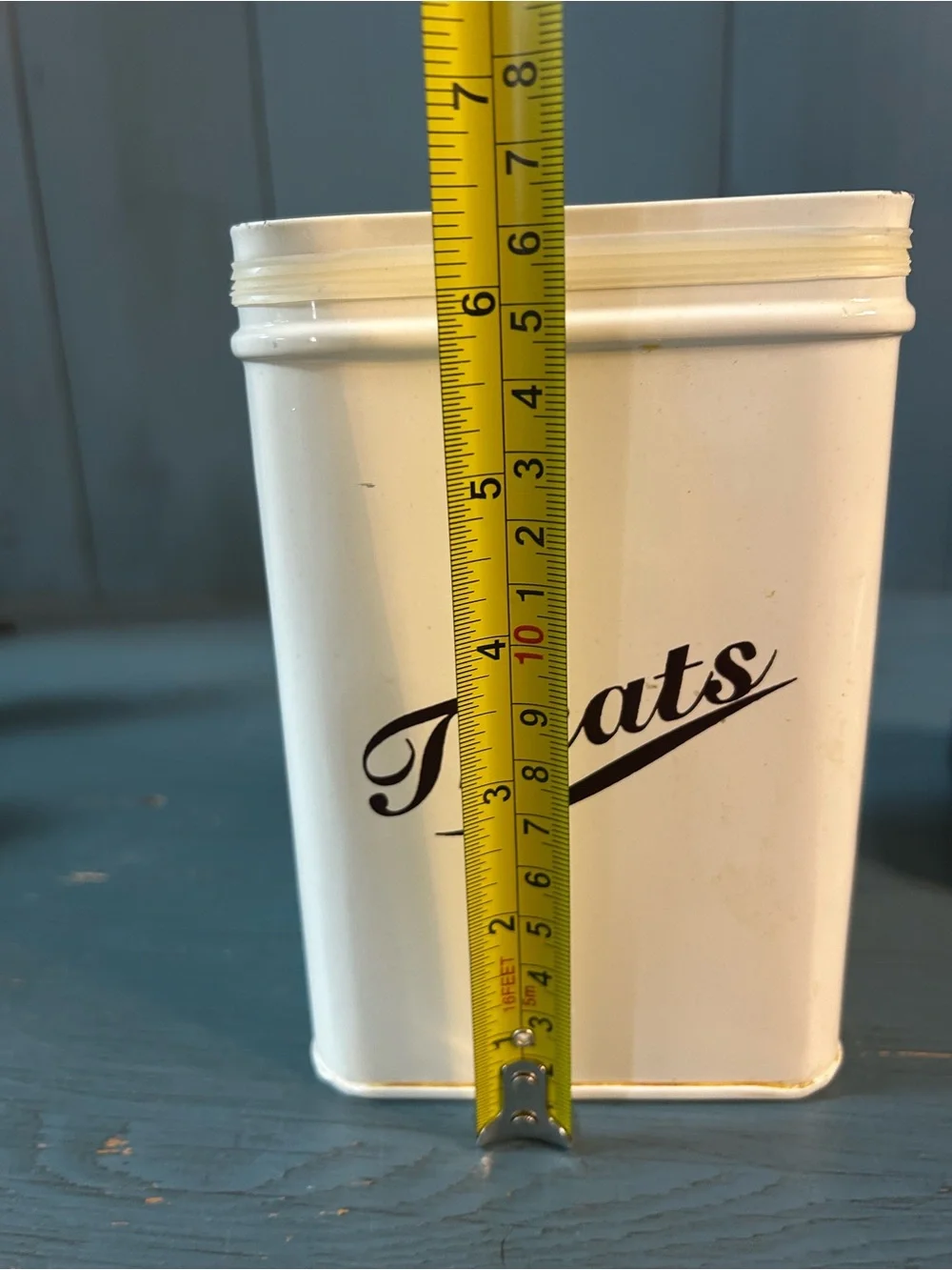 Cream and Brown Dog Treat Canister – 'Treats' Storage Container
